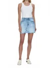 Pistola Kat High Rise Vintage Skirt In Academia Light Wash In Blue