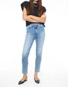Pistola Kate Distressed Raw Hem Ankle Straight Leg Jeans In Blue