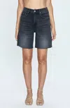 Pistola Kaylee High Waist Raw Hem Denim Shorts In Multi