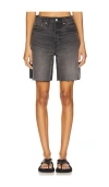 Pistola Kaylee High Waist Raw Hem Denim Shorts In Multi