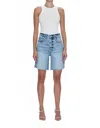 Pistola Kaylee High Rise Pinched Straight Short In Boulder In Blue