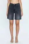 Pistola Kaylee High Waist Raw Hem Denim Shorts In Multi
