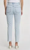Pistola Kate Distressed Raw Hem Ankle Straight Leg Jeans In Multi