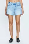 Pistola Kennedy Mid Rise Cut Off Denim Shorts In Normandy Vintage In Blue