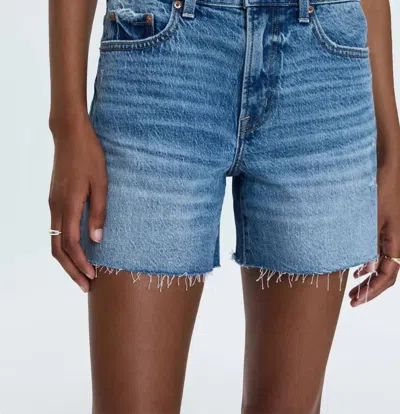Pistola Kennedy Mid Rise Cut-off Shorts In Central Vintage In Blue