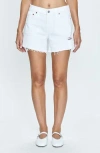 Pistola Kennedy Relaxed Denim Cuff Off Shorts In Le Blanc Distressed