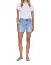 Pistola Kennedy Relaxed Mid Rise Cut Off Shorts In Normandy Vintage In Blue