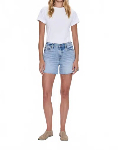 Pistola Kennedy Relaxed Mid Rise Cut Off Short In Blue