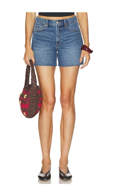 Pistola Kennedy Relaxed Mid Rise Shorts In Blue