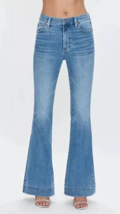 Pistola Kinsley Mid Rise Flare Jean In Essay In Blue