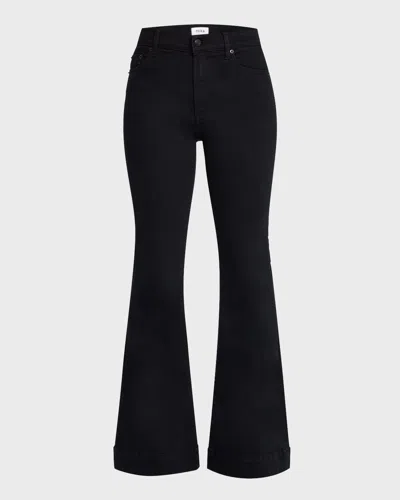 Pistola Kinsley Mid-rise Ultra Flare Jeans In Black Ink