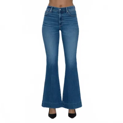 Pistola Kinsley Mid Rise Ultra Flare Jeans In Avenue In Blue