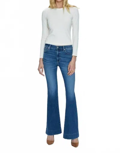 Pistola Kinsley Mid Rise Ultra Flare Jeans In Avenue In Blue
