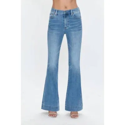 Pistola Kinsley Mid Rise Ultra Flare Jeans In Essay In Blue