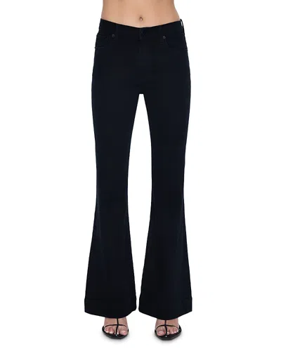 PISTOLA KINSLEY MID RISE ULTRA FLARE LEG JEANS IN NOIR