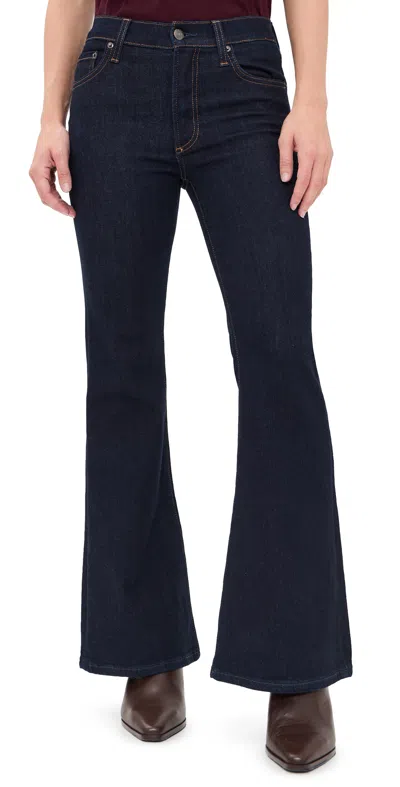 Pistola Kinsley Petite Mid Rise Ultra Flare Jeans Night Flight In Blue