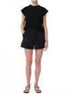 Pistola Kiva Mid Rise Cargo Short In Black In Black