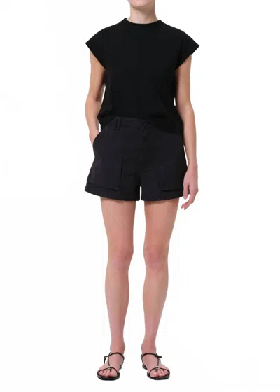 Pistola Kiva Mid Rise Cargo Short In Black
