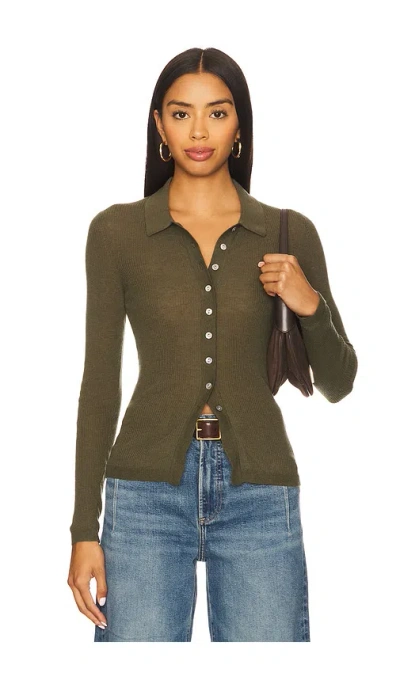 Pistola Korey Fitted Rib Cardigan In Green