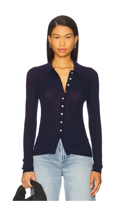 Pistola Korey Fitted Rib Cardigan In Blue