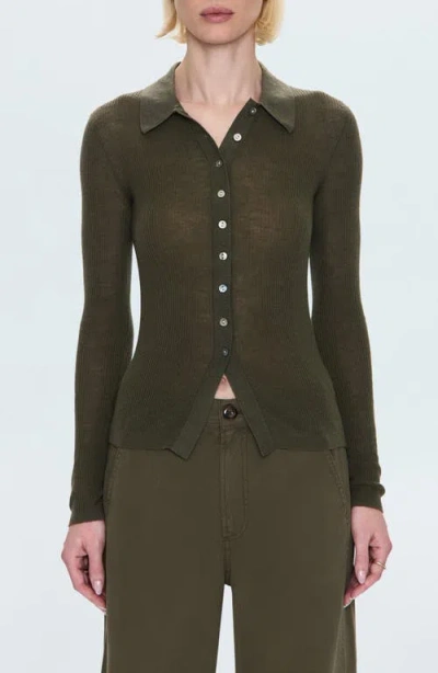 Pistola Korey Merino Wool Cardigan In Green