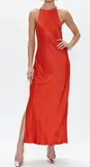 Pistola Kristi Halter Slip Dress In Poppy In Red