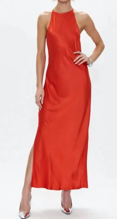 Pistola Kristi Halter Slip Dress In Poppy In Red