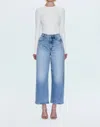 Pistola Kyra High Rise Bowed Ankle Jeans In Denim In Multi