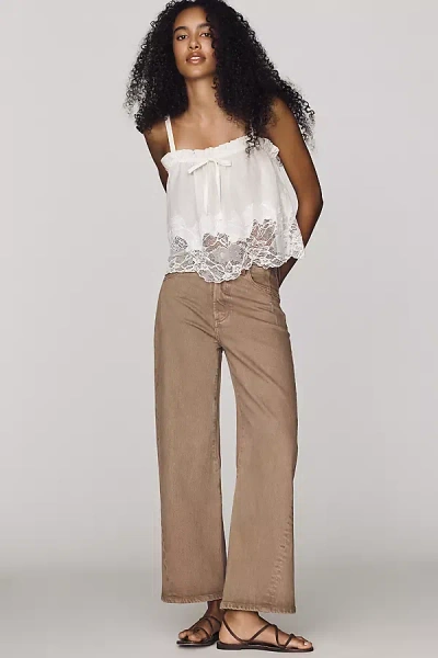 Pistola Kyra High-rise Cropped Barrel-leg Jeans In Brown