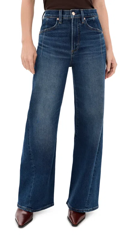 Pistola Kyra Petitie Bowed Wide Leg Jeans Inkwell In Blue