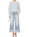 Pistola Lana Crop Cuffed Wide Leg Jeans In Snowcat In Blue