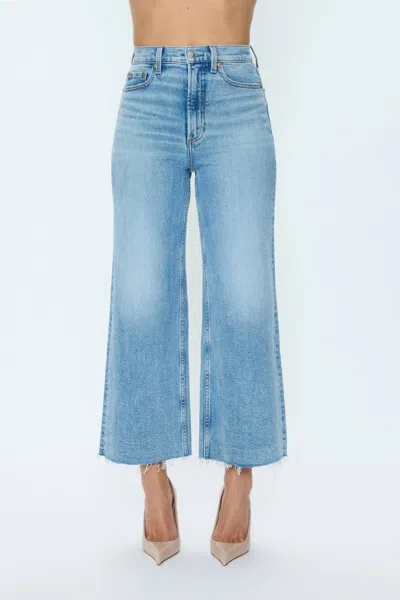 Pistola Lana Crop High Rise Ultra Wide Leg Jeans In Bistro In Blue