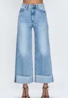 Pistola Lana High Rise Ultra Wide Jean In Snowcat In Silver