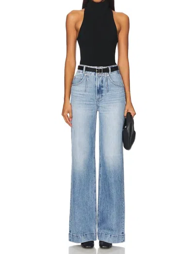 Pistola Lana Double Button High Rise Ultra Wide Leg In Gallery In Blue