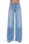 Pistola Lana Double Button Wide Leg Jeans In Blue