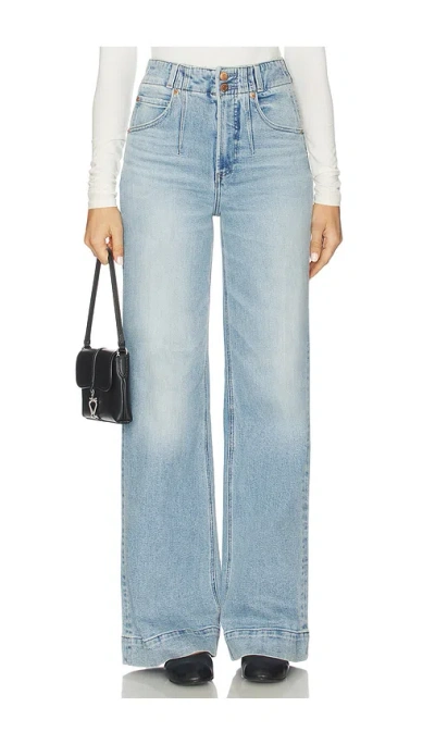 Pistola Lana Double Button Wide Leg Jeans In Blue
