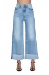 Pistola Lana High Rise Crop Wide Leg Jeans In Snowcat In Blue