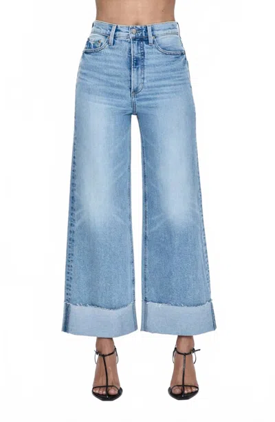 Pistola Lana High Rise Crop Wide Leg Jeans In Snowcat In Blue