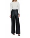 Pistola Lana High Rise Faux Leather Trousers In Slate Black In Blue