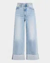 Pistola Lana Raw Hem Ankle Wide Leg Jeans In Snowcat