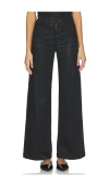 Pistola Lana High Rise Ultra Wide Leg Jean In Coated Noir In Black