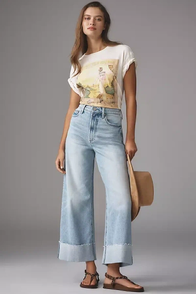 Pistola Lana High Rise Ultra-wide-leg Cuffed Jeans In Blue