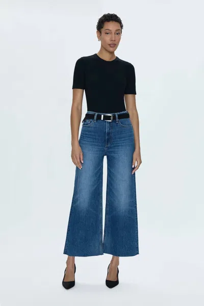 Pistola Lana High Rise Ultra Wide Leg Jeans In Palladium Wash In Blue