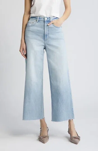 Pistola Lana Raw Hem Ankle Wide Leg Jeans In Blase