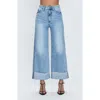 Pistola Lana Raw Hem Ankle Wide Leg Jeans In Snowcat
