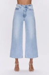 Pistola Lana Raw Hem High Waist Crop Wide Leg Jeans