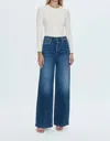 Pistola Jadyn Double Button Low Slung Palazzo Jeans In Celebration In Brown