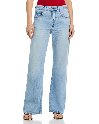 Pistola Larsen Relaxed High Rise Flare Wide Leg Jeans In Mellow In Blue