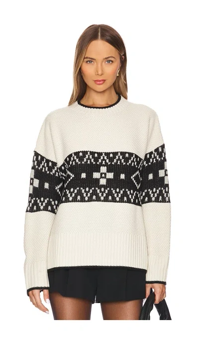 Pistola Leanni Pullover In Oatmeal Blk Fairisle