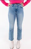 Pistola Lennon Cropped Jeans In Derby In Blue